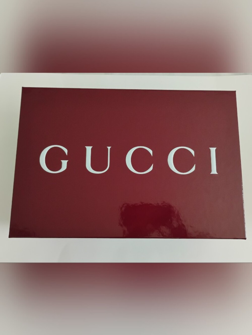 Gucci EMPTY Gift Box Glossy Burgundy 14.5x10x5.5 Inches With Tissue
